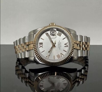 Custom 36mm Two Tone Rose Gold DJ Style Jubilee w/NH35 Automatic Movement