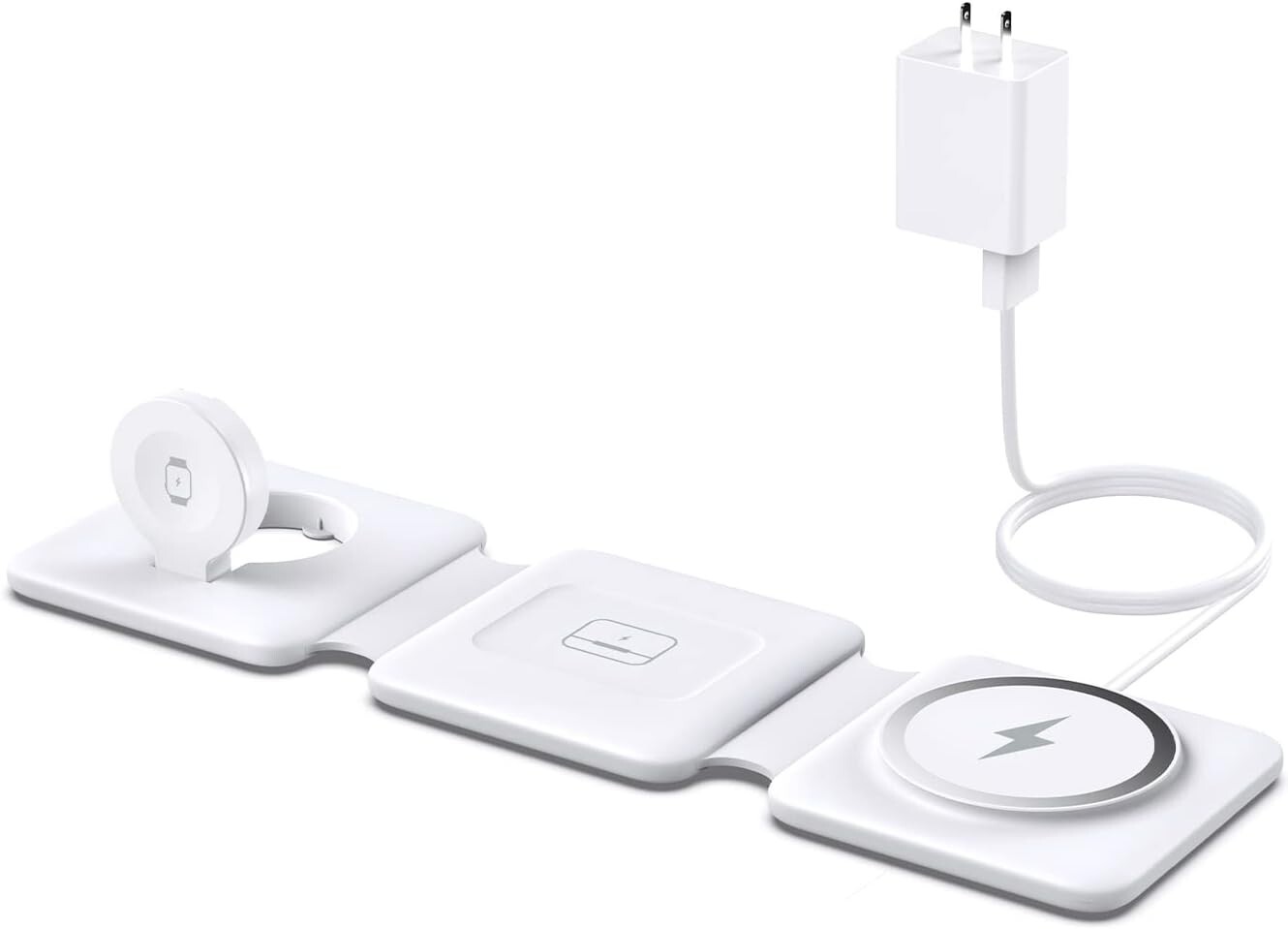 Charging Station for Apple Multiple Devices: 3 in 1 Foldable Magnetic Wireless.-image