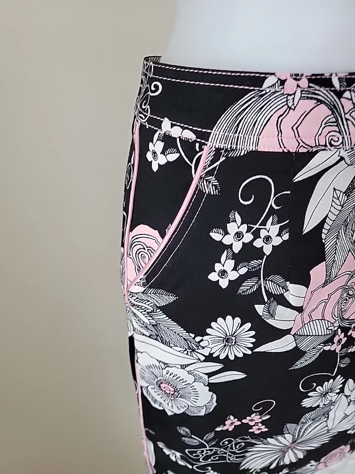 Mesmerize 2 изделия костюм цветочный маргаритки куртка и юбка размер маленький / 4 офис сирена  - Изображение 4 из 4