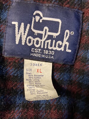 Vintage Woolrich Mens Size L Wool Blanket Lined Winter Coat in