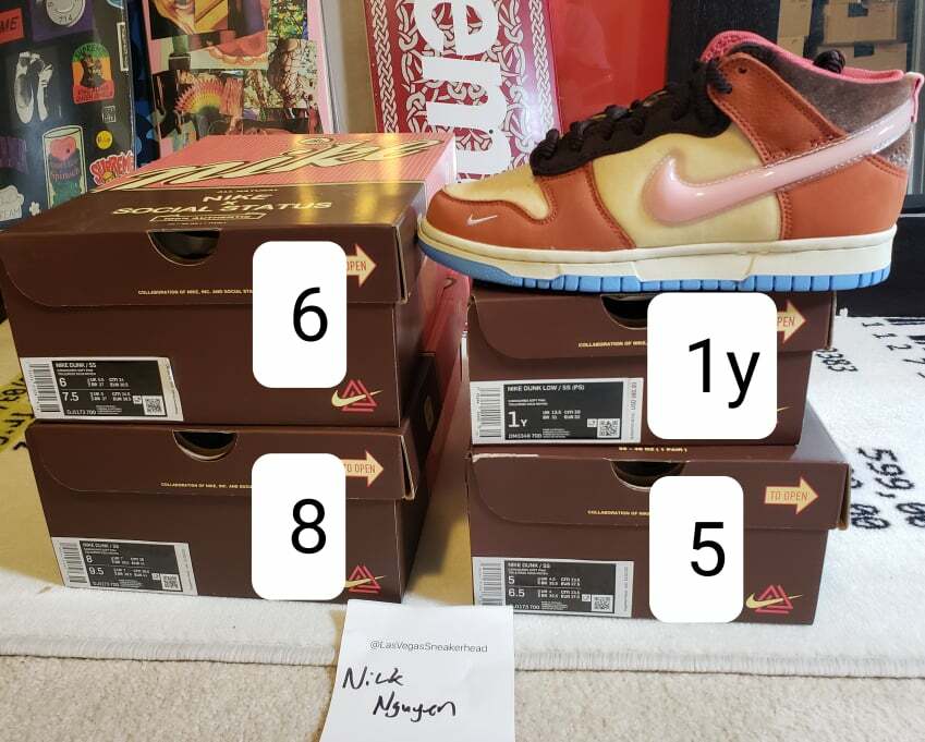 Size 8 Nike Dunk Mid Social Status Free Lunch Chocolate Milk 