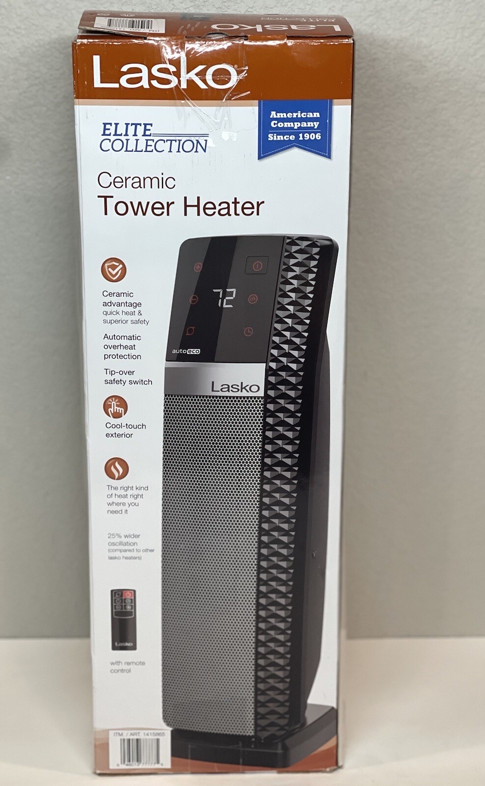 NEW Lasko CT22445 22" Ceramic Tower Heater Oscillating w/ Remote