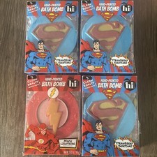 DC Universe Bath Bombs, 4-Pack Superman Flash Strawberry Peach New Lot of 4