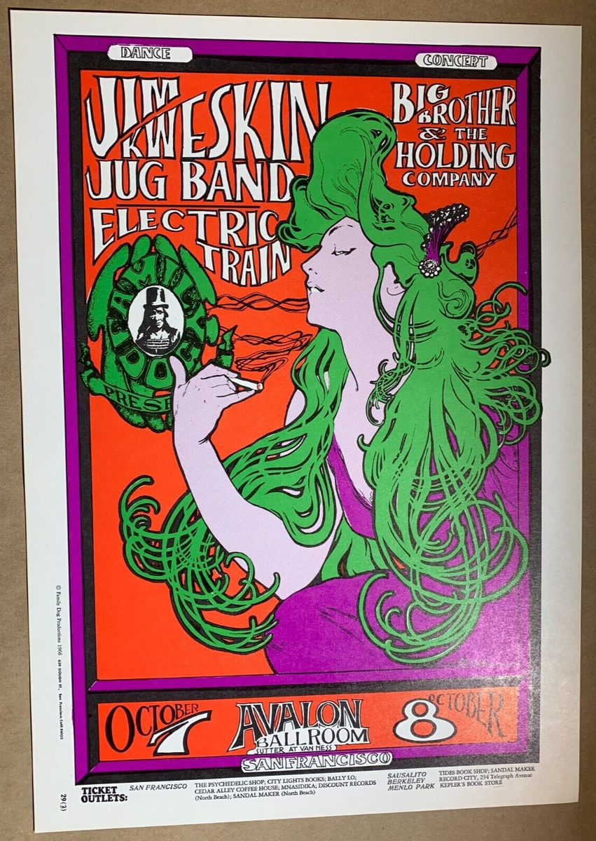 BIG BROTHER 1966 AVALON BALLROOM FAMILY DOG CONCERT POSTER FD-29(3