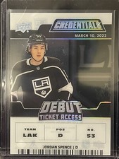 2022-23 Upper Deck Credentials Jordan Spence Debut Ticket Access Acetate #/249