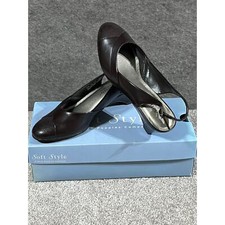 Vintage 90s Y2K Chunky Block Heels Womens Sz 6.5 M Slingback Buckle Hush Puppies
