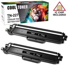 2 x Black Toner Cartridge for Brother TN227 TN227BK MFC-L3750CDW MFC-L3770CDW