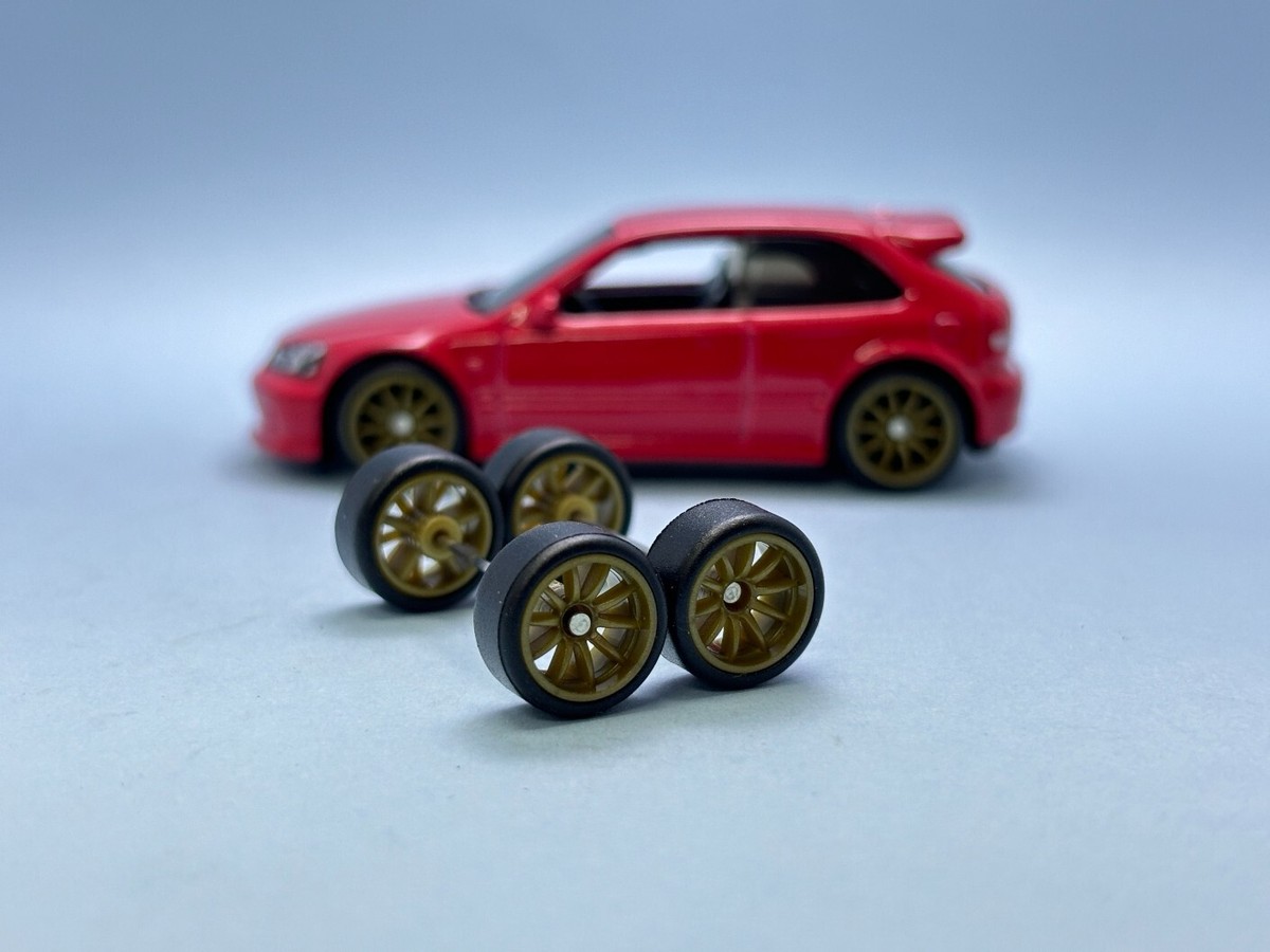 R011 Hot wheels 1/64 Real riders # CE28 Gold 10 Spoke 10mm, Long