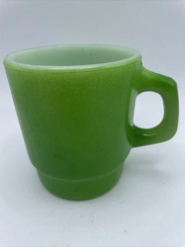 Vintage Stacking Anchor Hocking Oven proof Green Mug