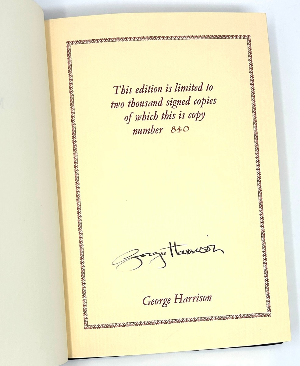 I, Me, Mine, George Harrison. Signed Limited First Edition. | eBay