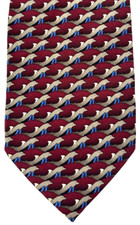 Ties to Nature Collection Men's 100 Silk Necktie Vintage Dolphin on Burgundy