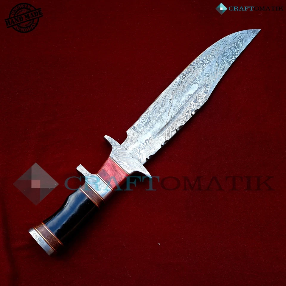 Damastmesser Jagdmesser | ELITE Damaszener Bowie | Damast-Stahl Hunting Knife | - Bild 3 von 4