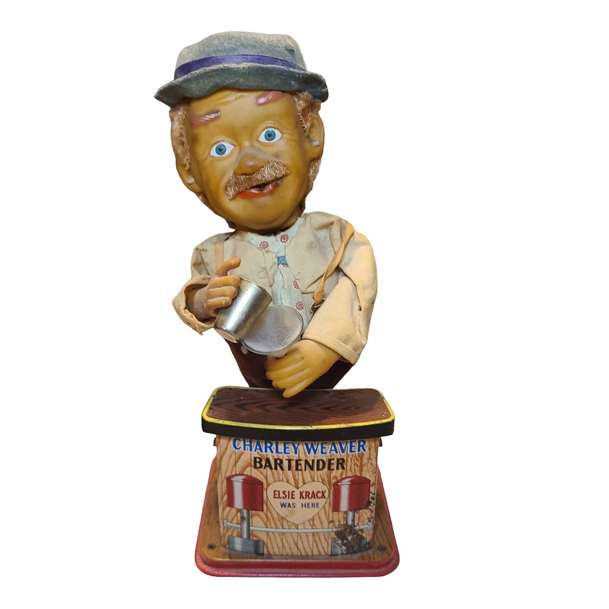 CHARLIE WEAVER The Bartender 1962 Battery Operated Toy - Untested