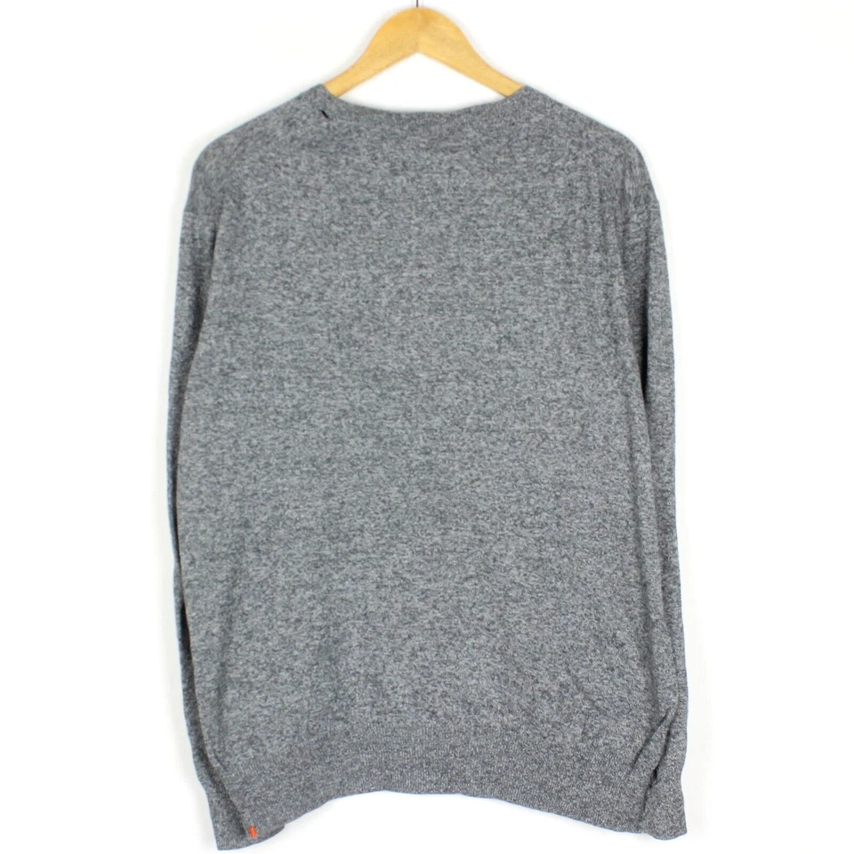 SUPERDRY Men's Jumper Size XL Crew Neck Cotton Cashmere Pullover Grey me7490 - Image 2 of 4