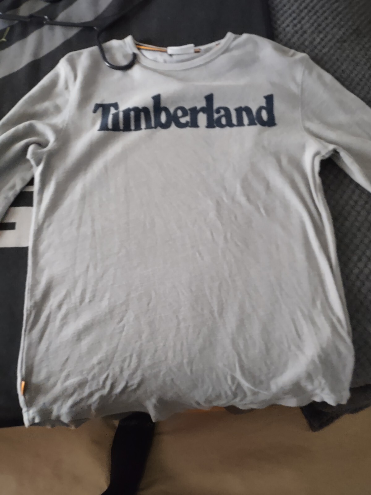 Timberland Grey Long Sleeve T-Shirt Small Slim Fit