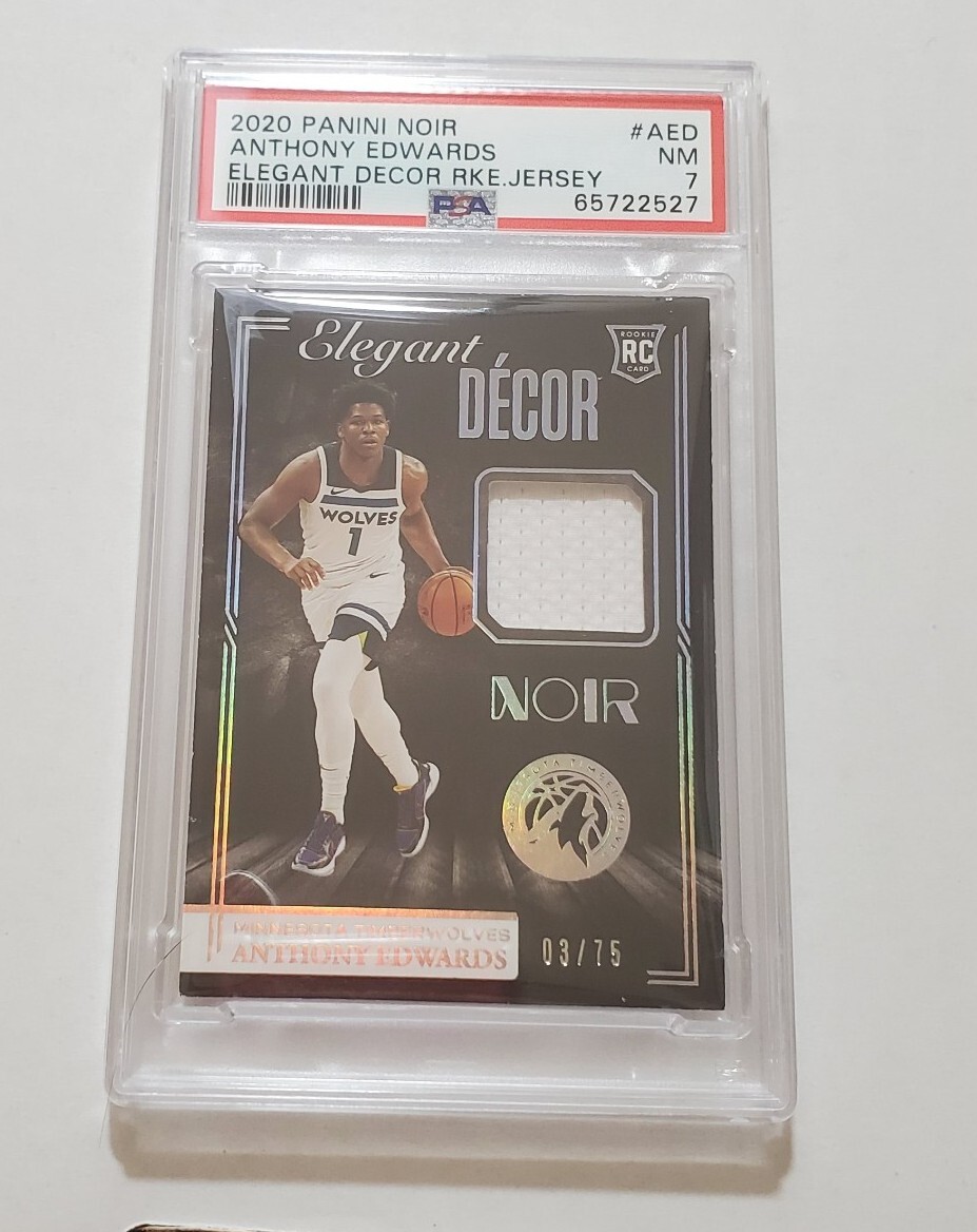 2020 Panini Noir Anthony Edwards /75 Rookie RC Elegant Decor