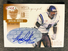 2002 Sage #A19 Napoleon Harris Rookie RC Auto Autograph Card Bronze /650 Rare. rookie card picture