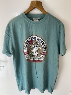 WEIRD FISH T Shirt Medium Brewery Novelty Graphic Print Cool Tee Weirdfish Cb15
