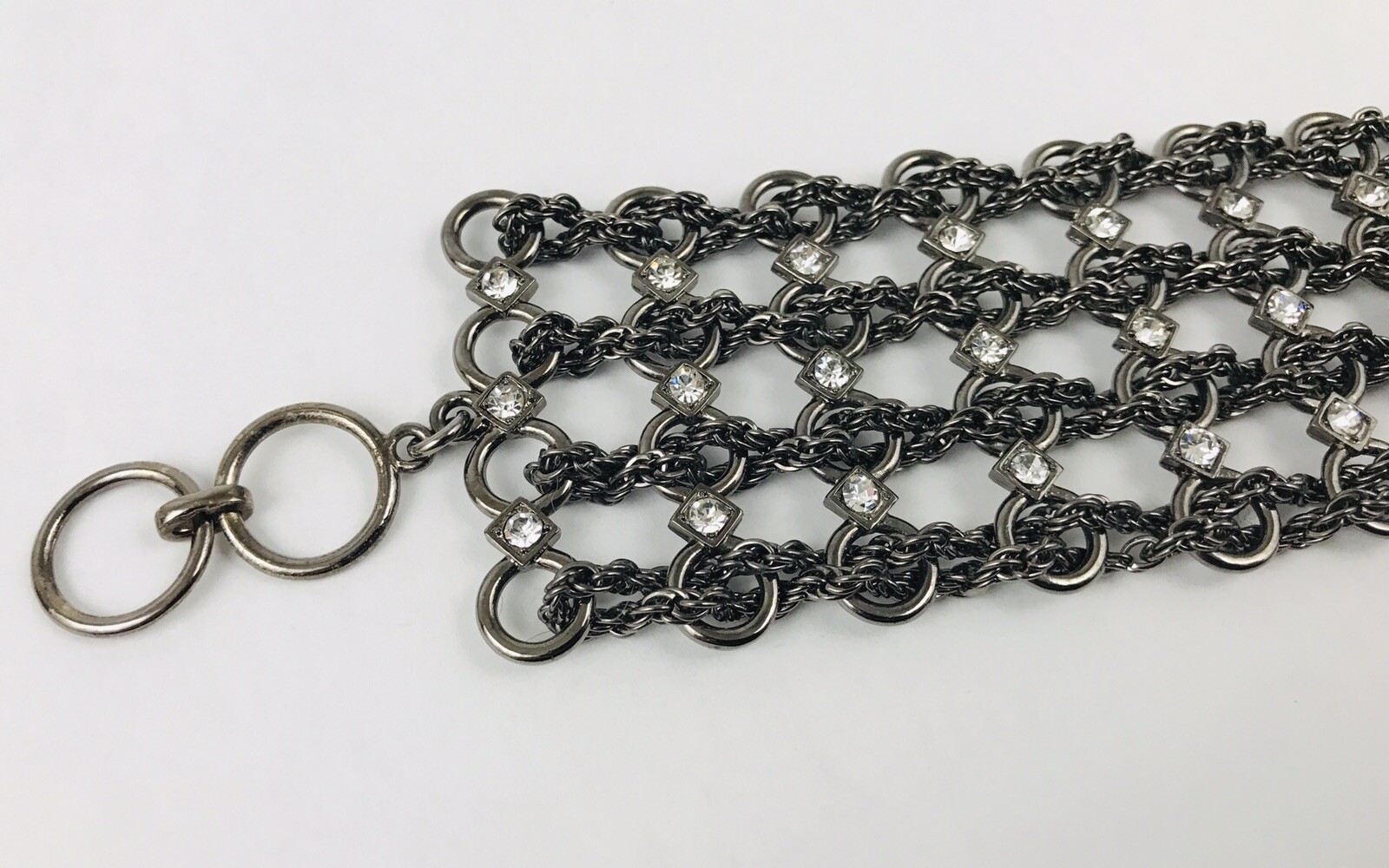 Cookie Lee Wide Multi Chain Mesh Toggle Bracelet … - image 5