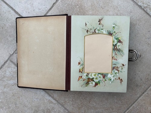 Vintage Antique Victorian Leather Embossed Card Photo Album - unused - Picture 4 of 15
