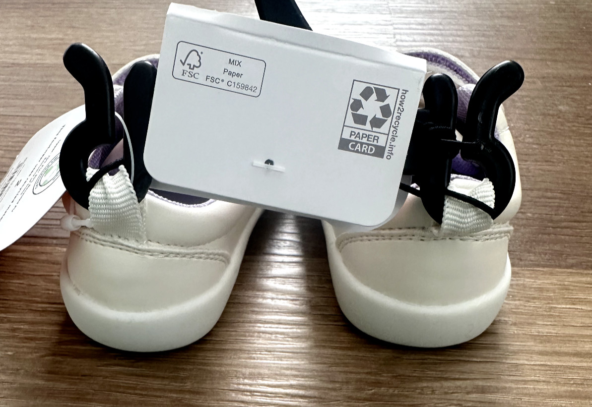 Wonder Nation Adaptive Shoes Two Strap Hook & Loop Ivory Baby Infant Girls 2C
