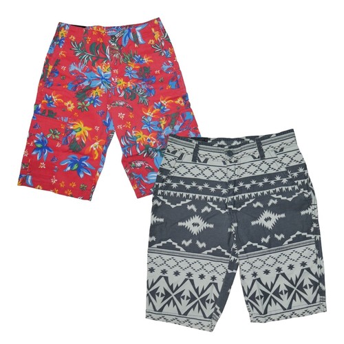 Carbon Cargo Chino Shorts Men's Boys Size 26-28 Tribal Floral Back to School Lot - Picture 11 of 11