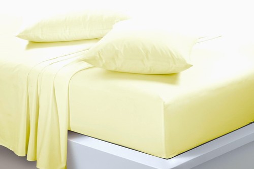 Plain Lemon Premium Bedding Set Customisable - Fitted Flat Duvet & Pillowcases - Picture 6 of 17