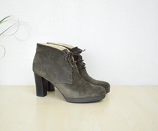 schicke Unützer Stiefeletten Gr. 38 Velour Leder High Heel Booties