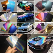 Sample Center Car Chameleon Satin Chrome Pearl Metal Vinyl Wrap PVC Sticker HDUS