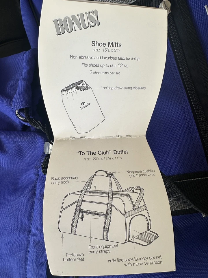 Samsonite Nuevo Con Etiquetas Bolso de Hombro Bolso de Lona Golf 20x13x11" con Bolsas Deportivas Foto 3 de 4