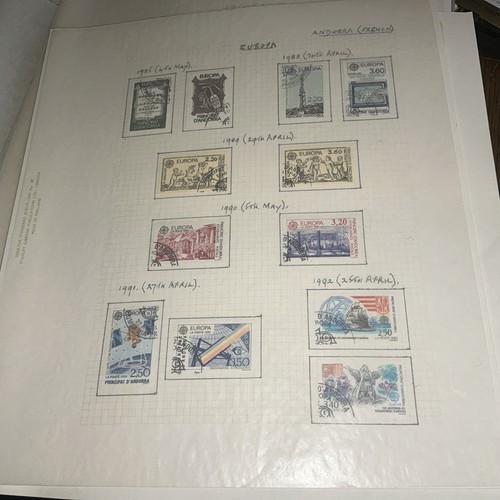 ANDORRA(FRENCH) - Europa 1966/1992 - 53 Stamps VFU on Senator Leaves - See Scans - Picture 5 of 5
