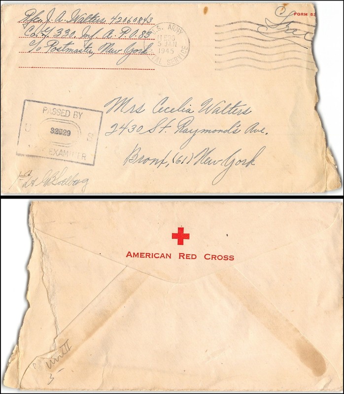 Free franked, censored envelope from BPO to NY, 1945