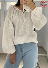 Woman Vyshyvanka Ukrainian embroidery embroidered blouse 100 Linnen Hand Made