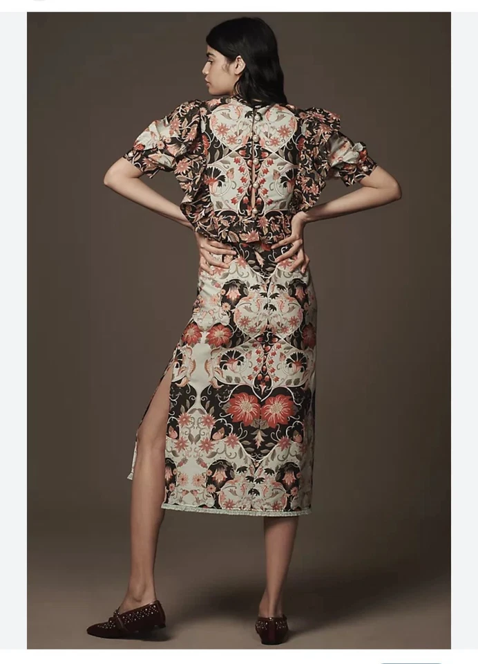 PRECIO REBAJADO! Vestido midi Anthro Farm Rio Flowing Beauty SS NUEVO CON ETIQUETAS Foto 3 de 4