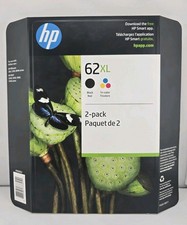 Genuine HP 62XL 2-PACK Black  Tri-Color Ink Cartridges - 11/2027 F6U02BN
