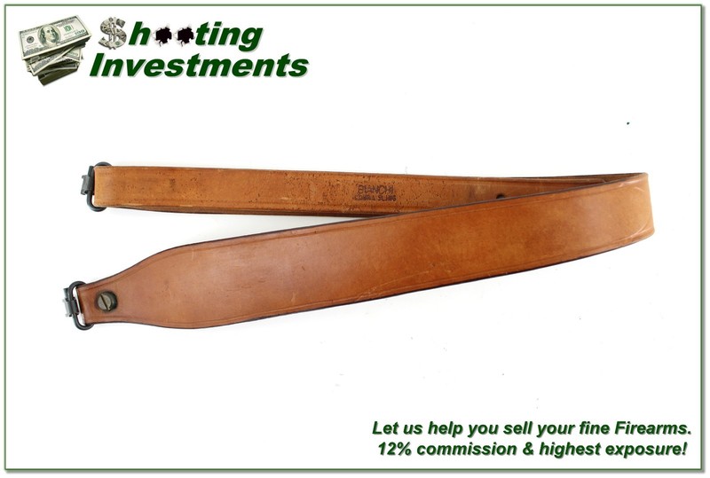 Vintage Bianchi Cobra Leather 2" Rifle Sling w Swivels
