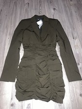 Size XS Zara Ruched Body con Dress, Khaki