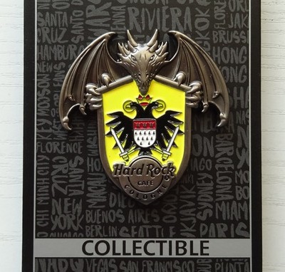 Pin Anstecknadel Hard Rock Cafe Cologne Köln Core 3D Coat of Arms Dragon NEU