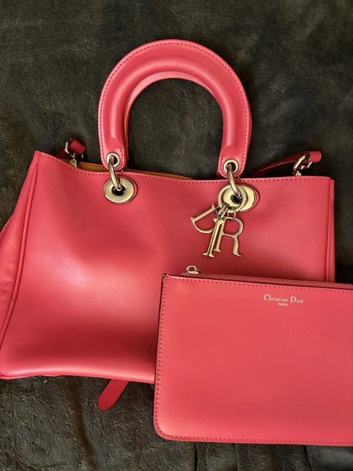 CHRISTIAN DIOR Calfskin Large Diorissimo Tote Rose Sorbet/Orange Preowned - Image 2 of 4