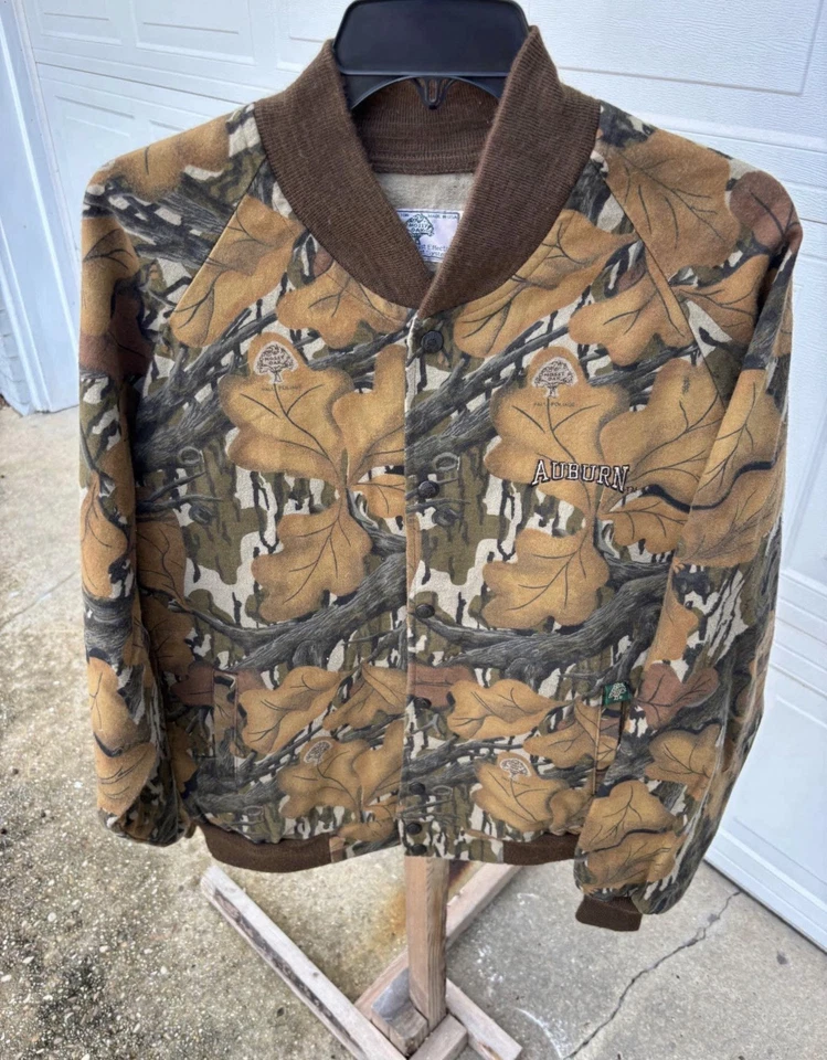 Chaqueta Camuflada Vintage Años 90 Roble Mossy Otoño Follaje Castaño Rojizo Universidad XL Hecha en EE. UU. Foto 4 de 4