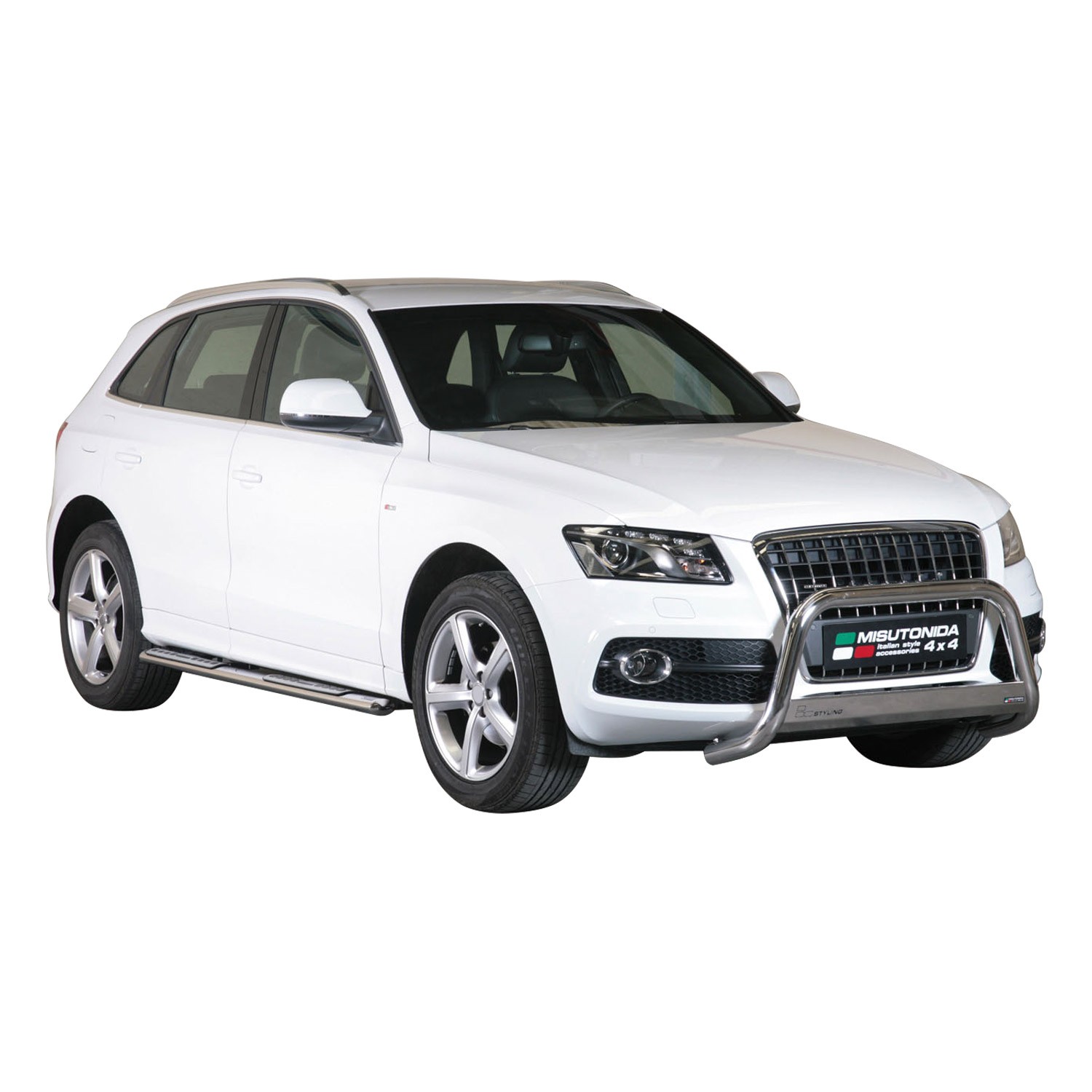 Pare-buffle Audi Q5 2008-2015 anti-choc en acier gris contre les impacts de parking