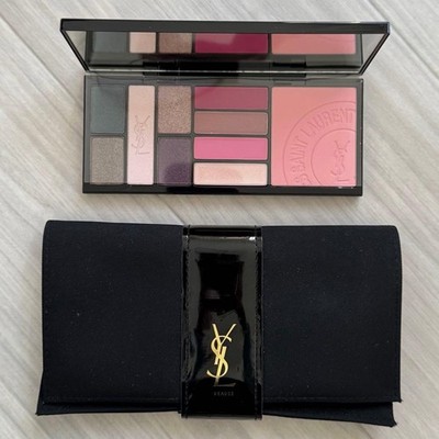 YSL Eyeshadow Palette with Pouch and Brush Lip Blush All in One Unused Japan