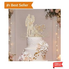 3 Pack Wedding Cake Topper Mr and Mrs, Rhinestone Bride and Groom Cake Topper...
