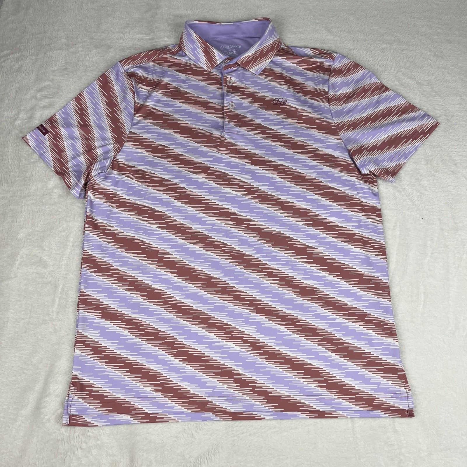 Good Good Golf Fighting For Par Pink Polo Shirt Mens Large