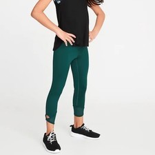 Old Navy Go-Dry Lattice-Hem 7/8-Length Leggings for Girls active gym casual