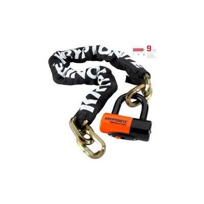 Kryptonite New York 1210 Kettenschloss (100cm) + Evolution Disc Lock Orange