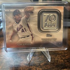 Tom Seaver 2021 Topps Baseball Series 1 70th Anniversary Logo Patch Card 70LP-TS