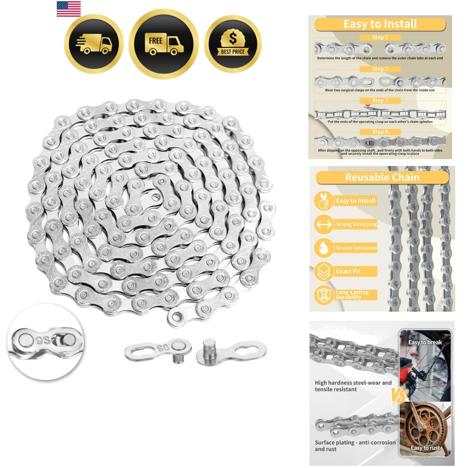 Chain For Road Bicycles,mountain Bike,mtb M...