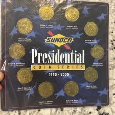 VINTAGE SUNOCO PRESIDENTIAL COIN SERIES 1950-2000 10 COIN SET