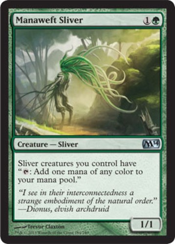 Manaweft Sliver ~ Lightly Played Magic 2014 M14 MTG Magic UltimateMTG Green Card
